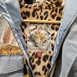Lamb Burton Blue Snowboarding Jacket with Animal Print Lining
